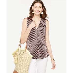 Ann Taylor Leafy Matte Jersey Shell Tank Top Career. Womens. Multicolor. Size XS